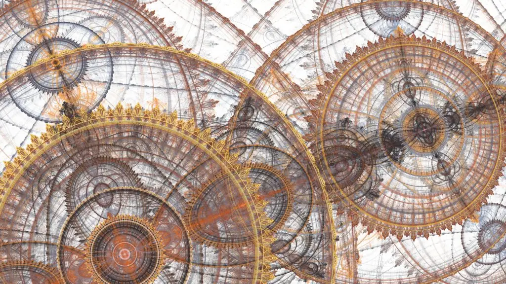 Deism showing many complex gears of a clock