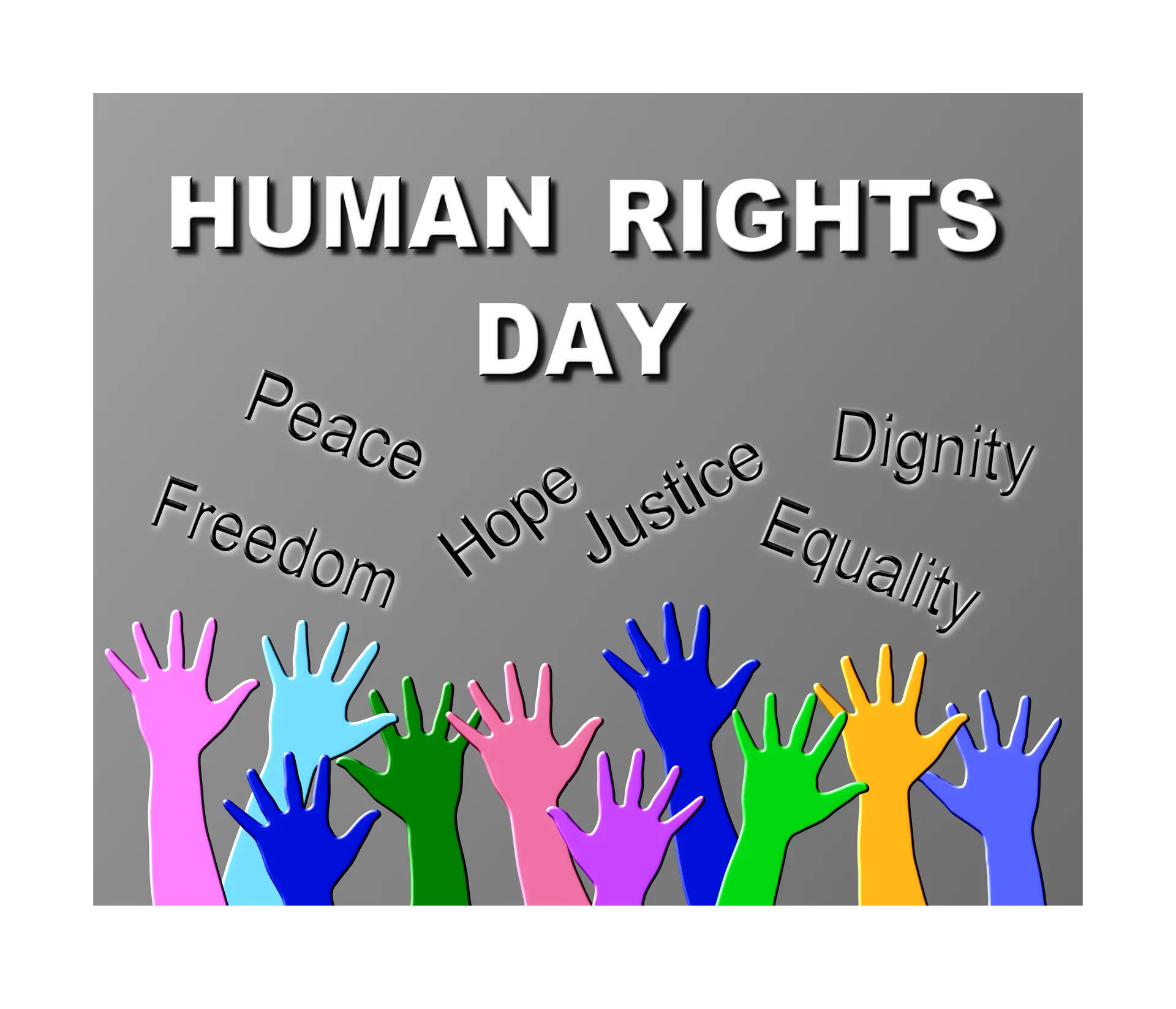 Human Rights day poster representing moral theism