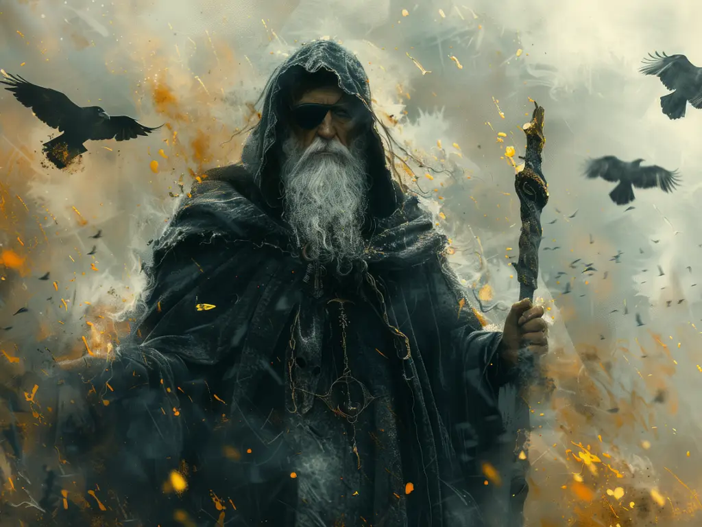 Polytheism picture of the storm God odin