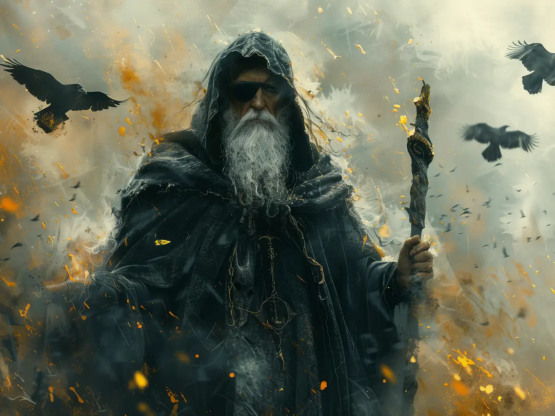 Polytheism picture of the storm God odin