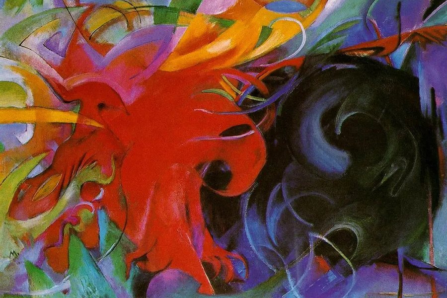 Franz Marc, Fighting Forms, 1914. Two powers, coeternal, and no referee.