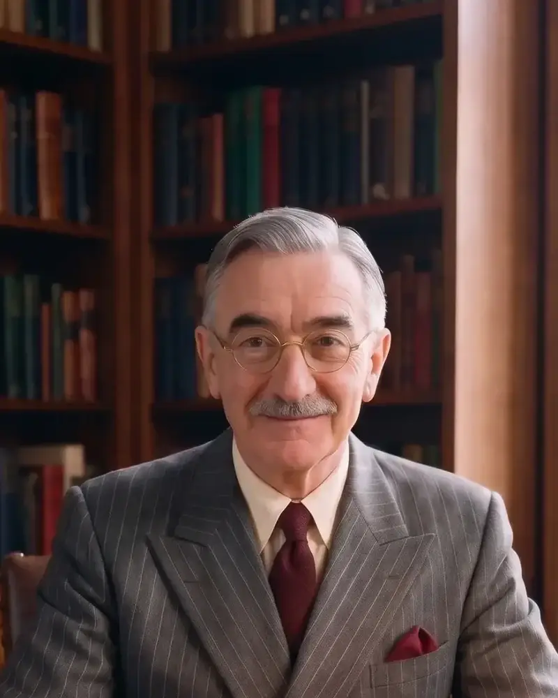 Prof. Dr. Nemo LXON, Dean of Godhunter Academy, in his library